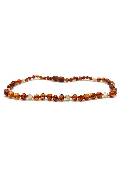 Yedek Klips Hediyeli Sertifikalı Kehribar Kolye İncili Konyak Bebek Diş Kolyesi 0-6 Yaş