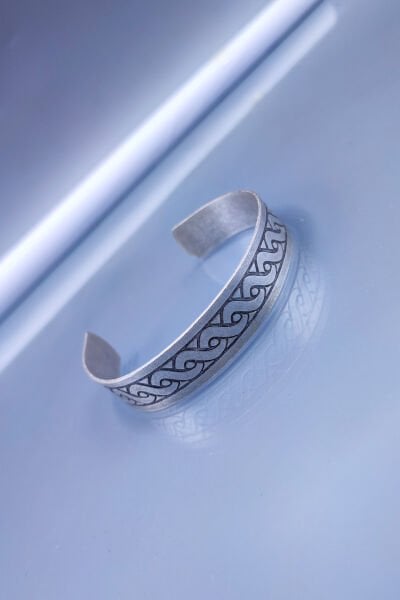 El Yapımı Ayarlanabilir Bakır Bileklik, Gümüş Kaplama Şifalı Bileklik, Sarma Bileklik