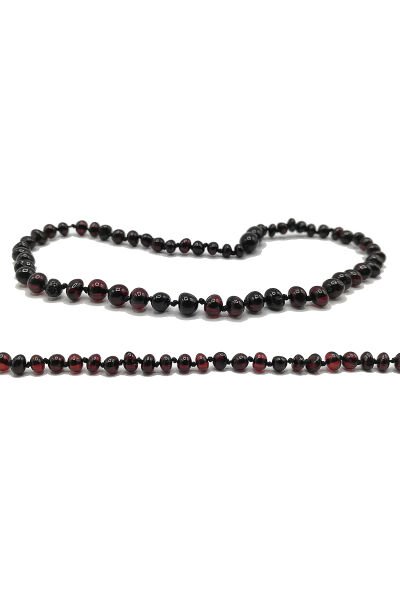 Yedek Klips Hediyeli Sertifikalı Kehribar Kolye Vişne Rengi Bebek Diş Kolyesi 0-6 Yaş