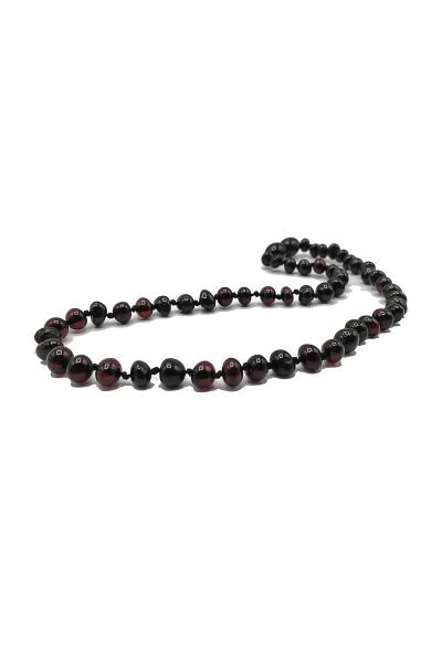 Yedek Klips Hediyeli Sertifikalı Kehribar Kolye Vişne Rengi Bebek Diş Kolyesi 0-6 Yaş