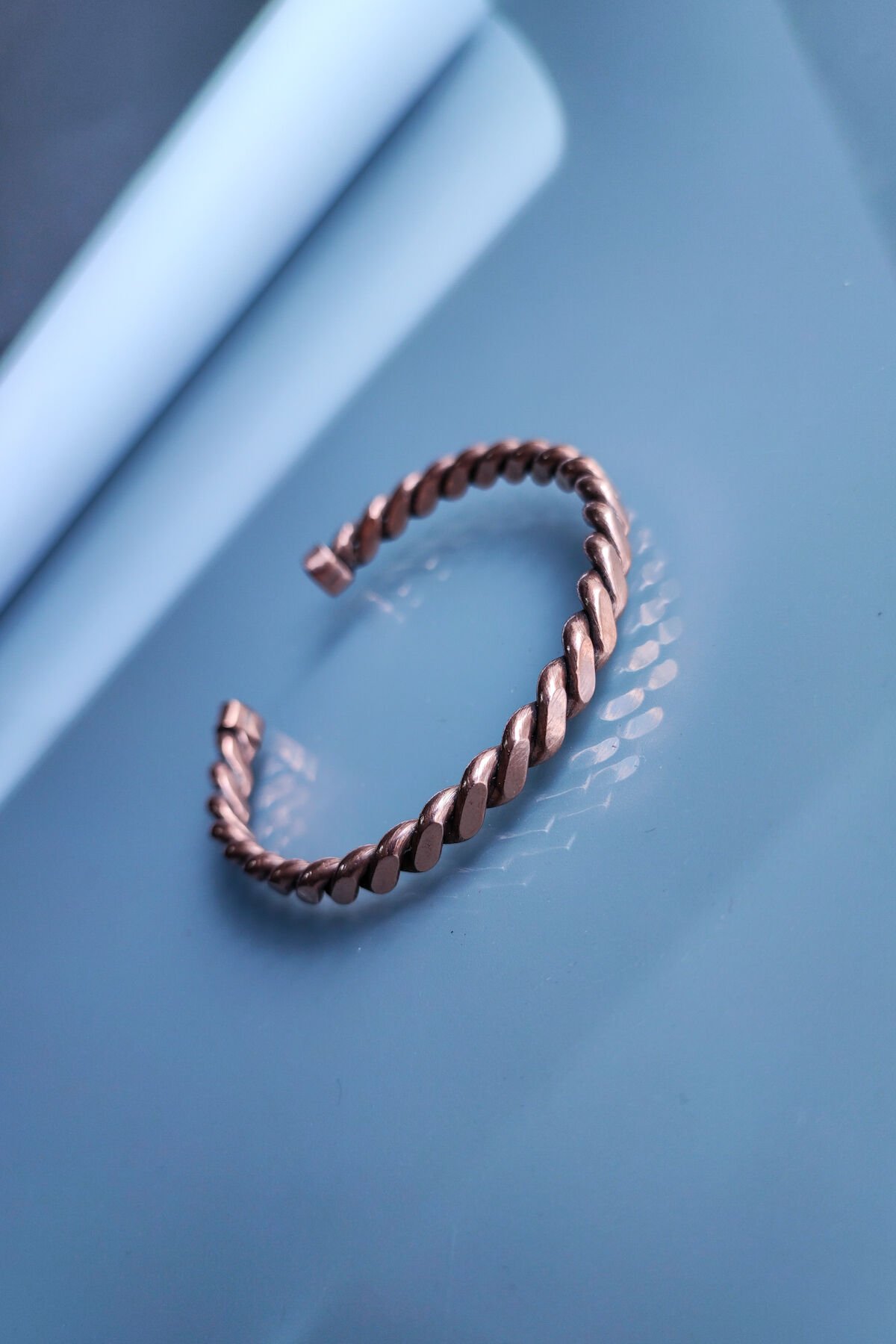 El Yapımı Ayarlanabilir Şifalı Saf Bakır Bileklik